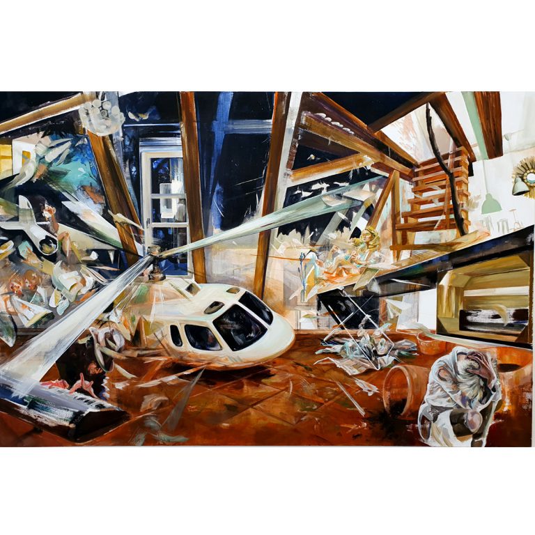 Nina Bußjäger: Kamaloka 3h, 2020, Acryl auf Leinwand, 100 x 150 cm