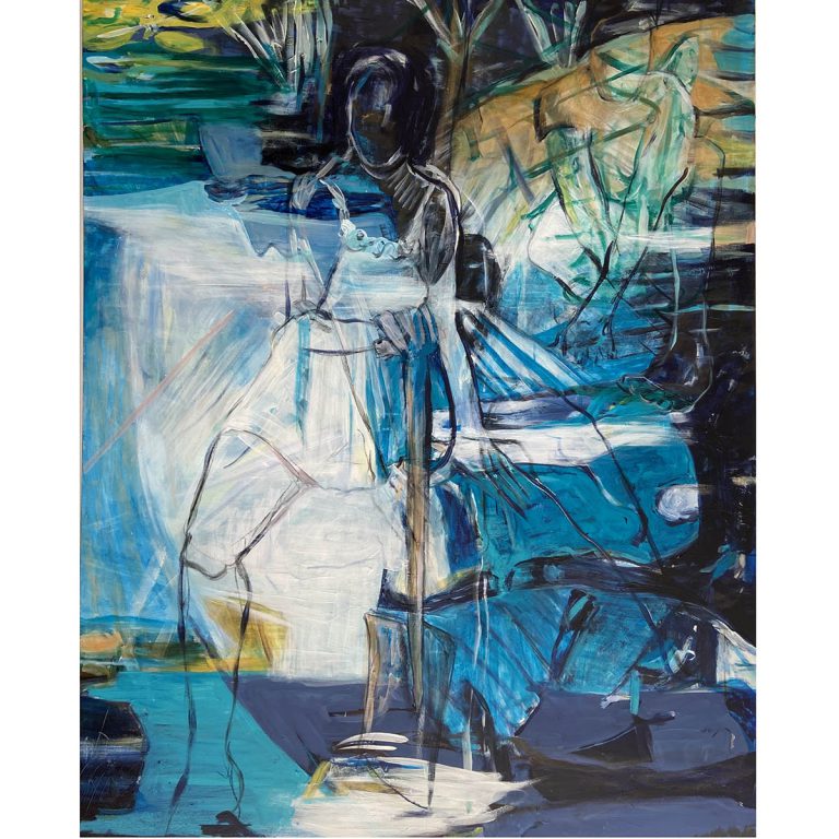 Karin Germeyer-Kihm: Anfang, 2020, Acryl auf Leinwand, 150x120 cm